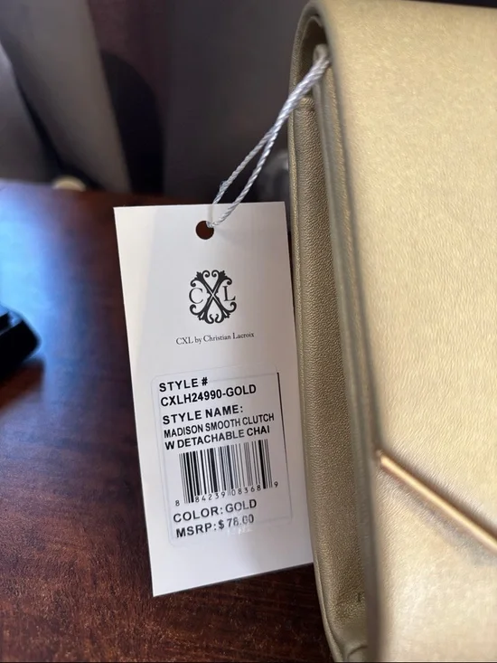 Christian LaCroix Madison Clutch with Detachable Chain - Picture 3 of 10